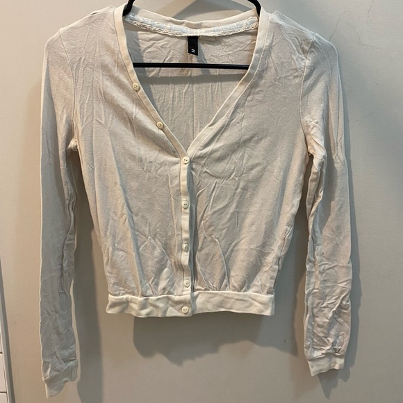 H&M Sweaters - H&M White Women's Button Cardigan Sweater